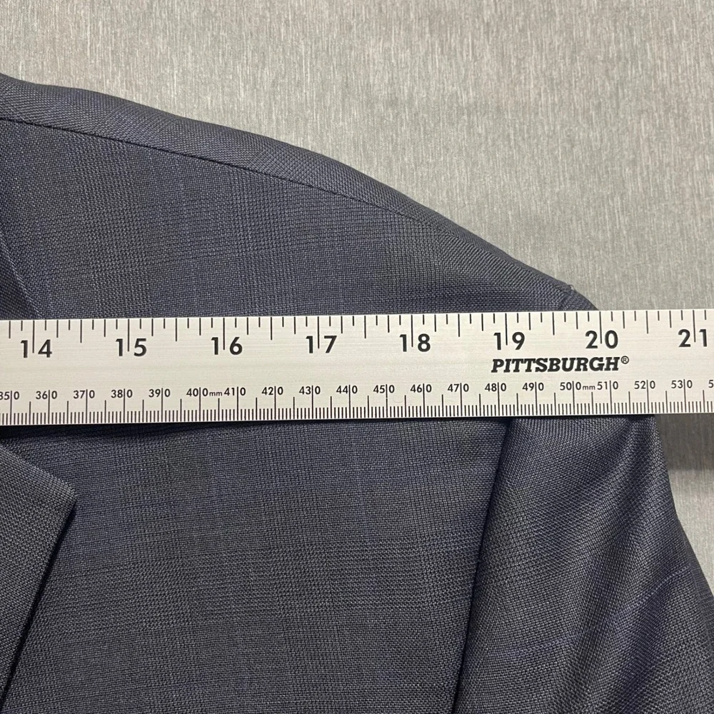 Lauren Ralph Lauren Mens Suit Blazer 46R Blue Windowpane Wool Two Button Formal